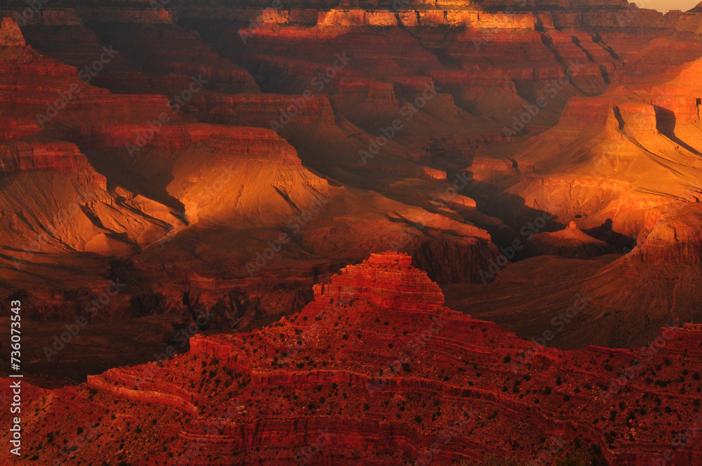 Φωτογραφία Sunset from the South Rim of the Grand Canyon National Park, Arizona, Southwest USA