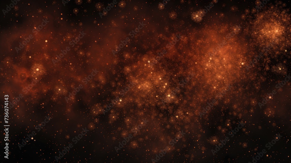 Background of fireworks in Rust color.