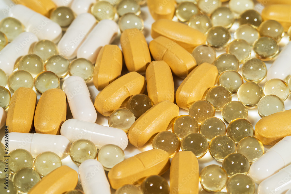 Lot of Medicine Pills Background. Concept of Online Shopping Medicament. Creative Health Care of Pharmaceutical Concept of Medicines. Pharmacy Lot of Medicine Pills Background. Concept of Online Shopping Medicament. Creative Health Care of Pharmaceutical Concept of Medicines. Pharmacy