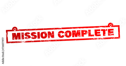 mission complete sticker stamp