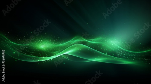 Green digital abstract wave. Neural network AI generated art