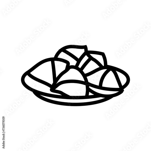samosa indian cuisine line icon vector. samosa indian cuisine sign. isolated contour symbol black illustration