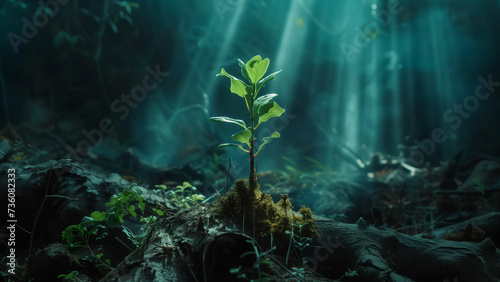 Life’s Luminescence: A Sapling Shines in Cinematic Light