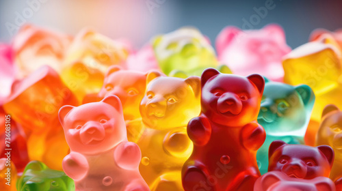 Capture soft and fragrant gummy bears in a variety of colors photo