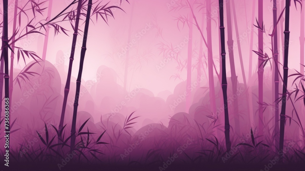 Obraz premium Background with bamboo forest in Mauve color