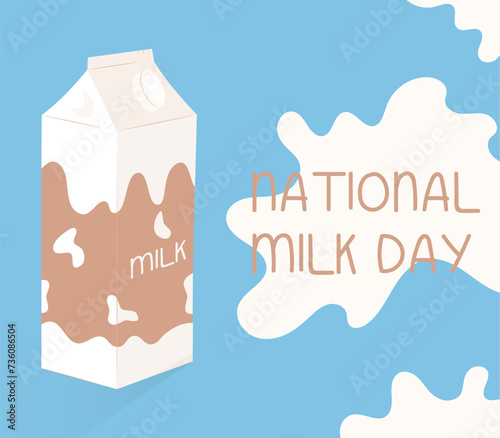 National Milk Day. Milk package. Milk Day vector illustration