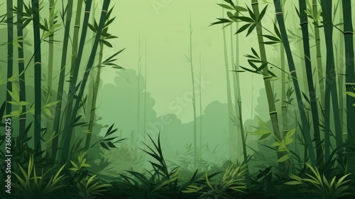 Background with bamboo forest in Pista Green color photo