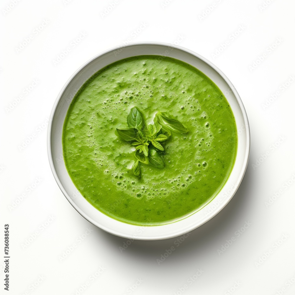 Watercress soup closeup Watercress soup closeup