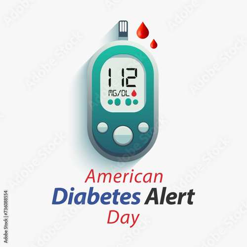 American Diabetes Alert day is observed every year in March, is a one-day wake-up call that focuses on the seriousness of diabetes and the importance of understanding risk. Vector illustration