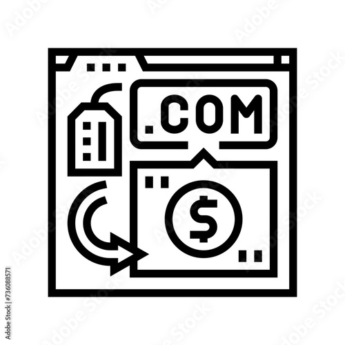 domain flipping line icon vector. domain flipping sign. isolated contour symbol black illustration