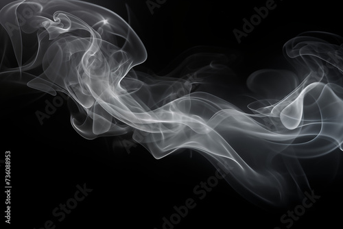 White smoke billowing on a black background, creating a striking contrast and sense of mystery, perfect for dramatic visual effects, artistic compositions, or adding a touch of intrigue