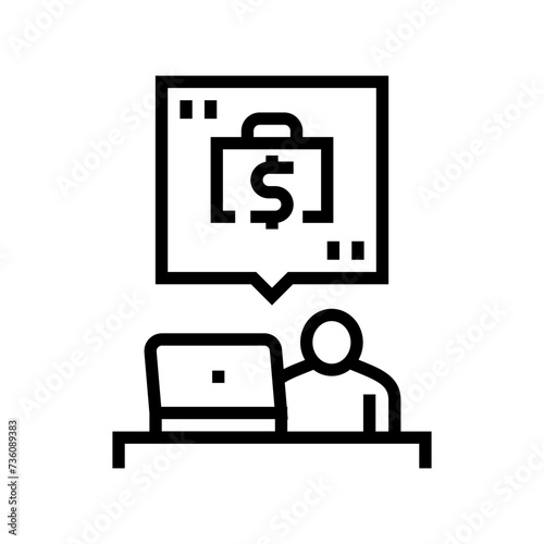 remote freelancing line icon vector. remote freelancing sign. isolated contour symbol black illustration