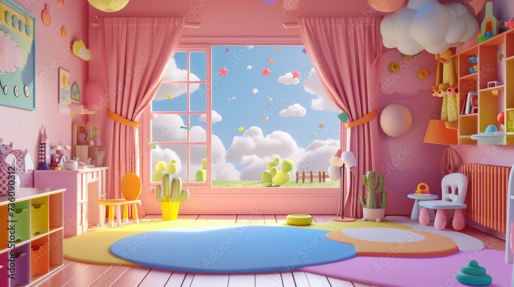 3D Rendered Background: Empty Interior Space for Kids and Animation by Generative AI
3D Rendered Background: Empty Interior Space for Kids and Animation by Generative AI