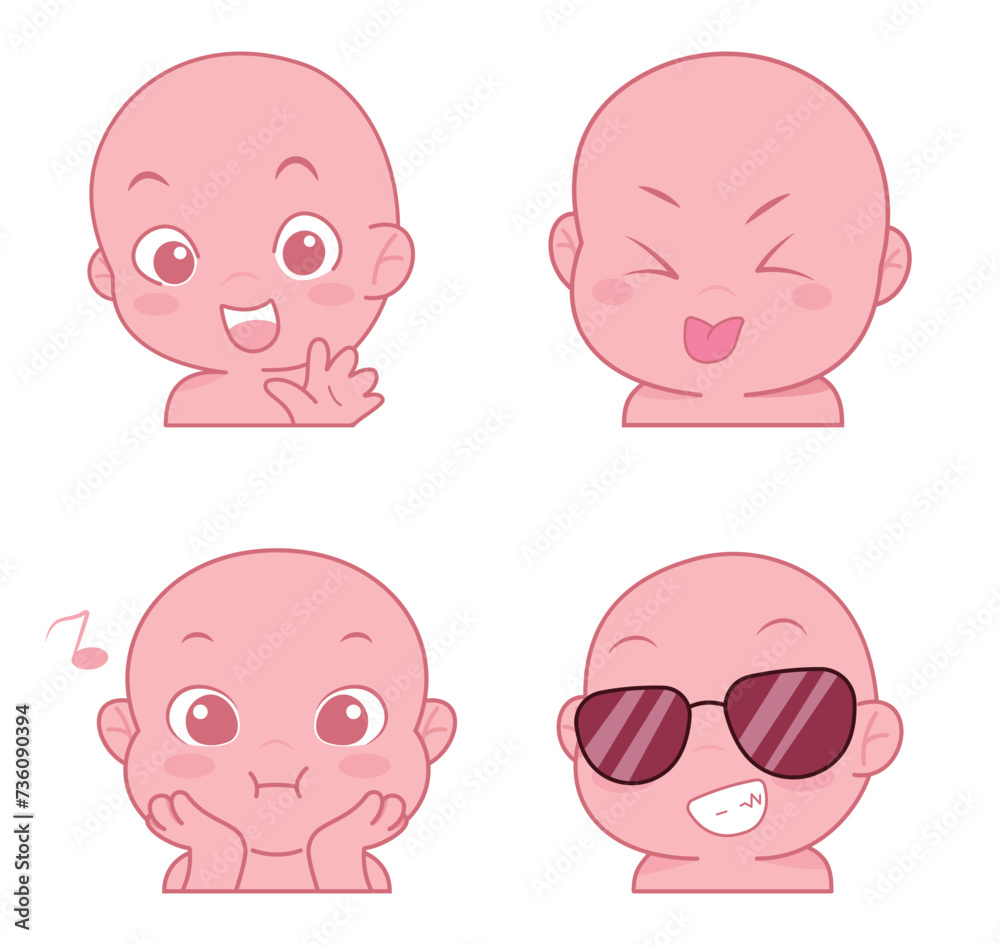 Cute cartoon expression emoji character vector design art for stickers Cute cartoon expression emoji character vector design art for stickers