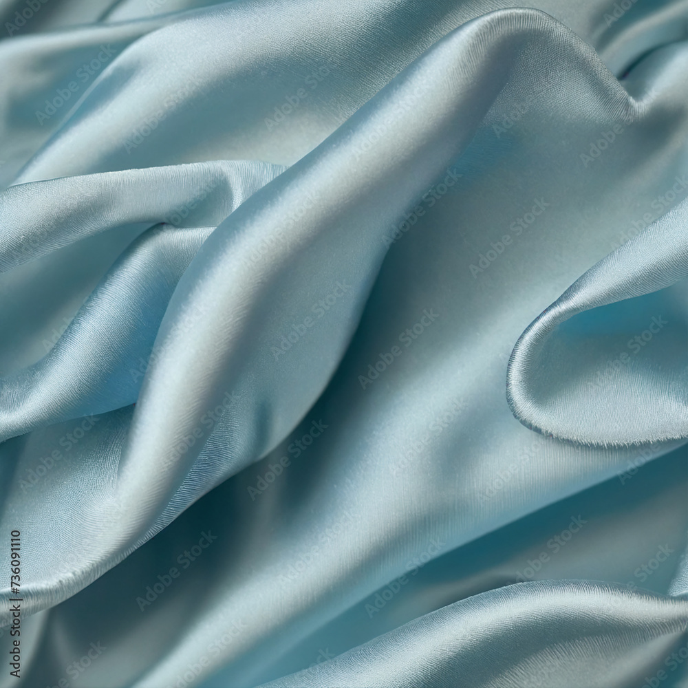 Obraz premium Light blue satin texture that is a light blue silver fabric silk panorama background with a beautiful and natural soft blur pattern - Texture seamless tile