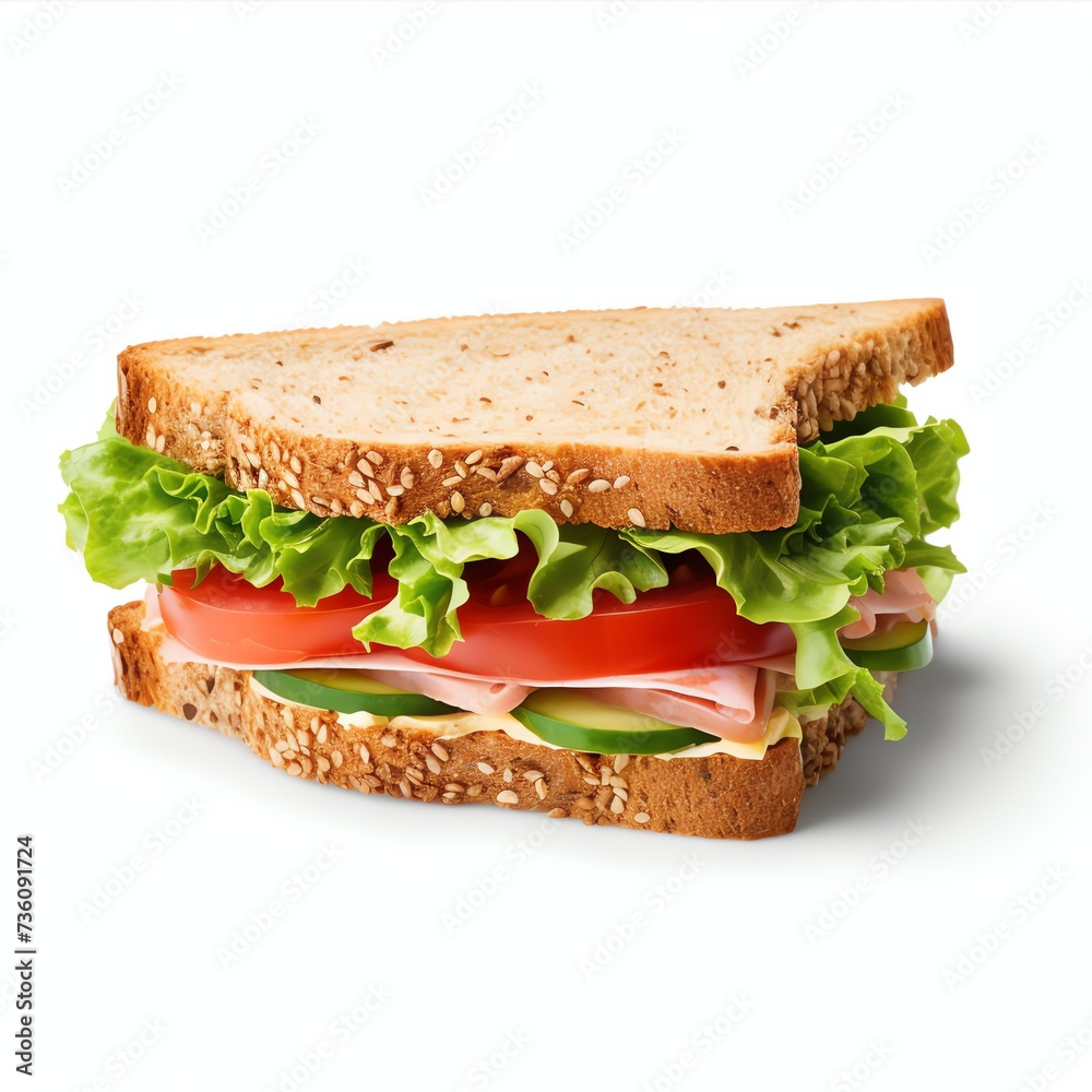 a healthy sandwich, studio light , isolated on white background a healthy sandwich, studio light , isolated on white background