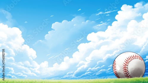 Background with baseball in Sky Blue color