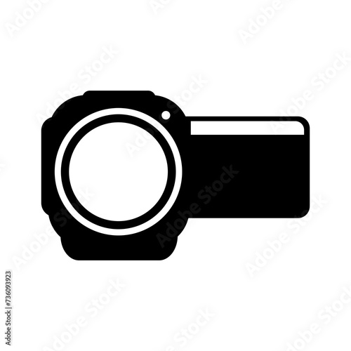 camera recorder icon in flat style black and white