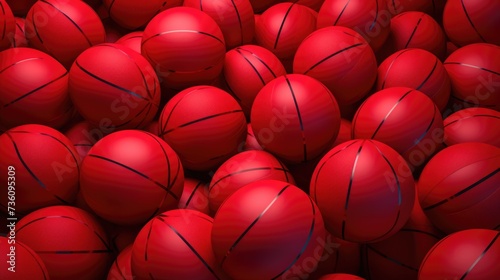 Background with basketballs in Red color