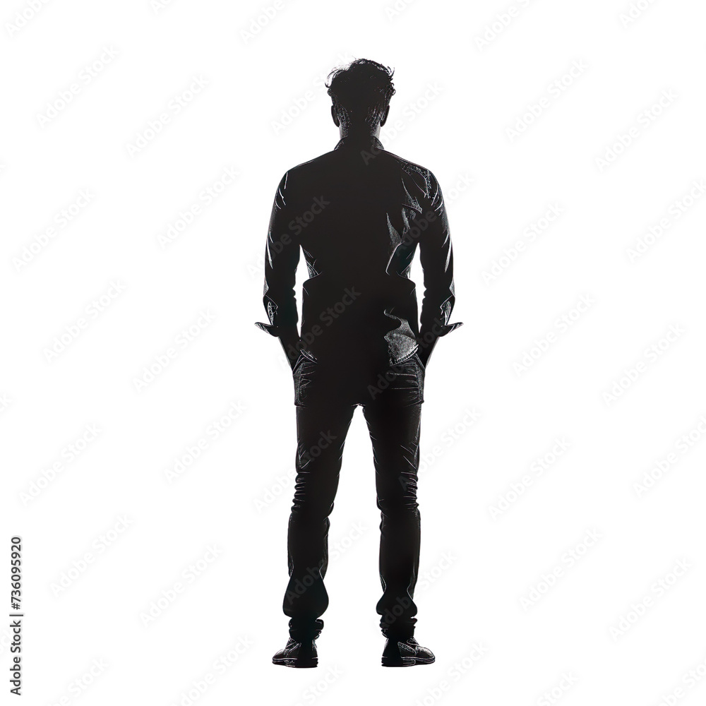 silhouette of a man on a white background, png background