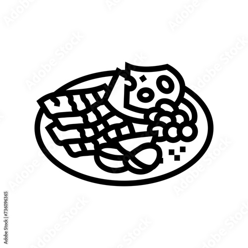 tapas selection spanish cuisine line icon vector. tapas selection spanish cuisine sign. isolated contour symbol black illustration