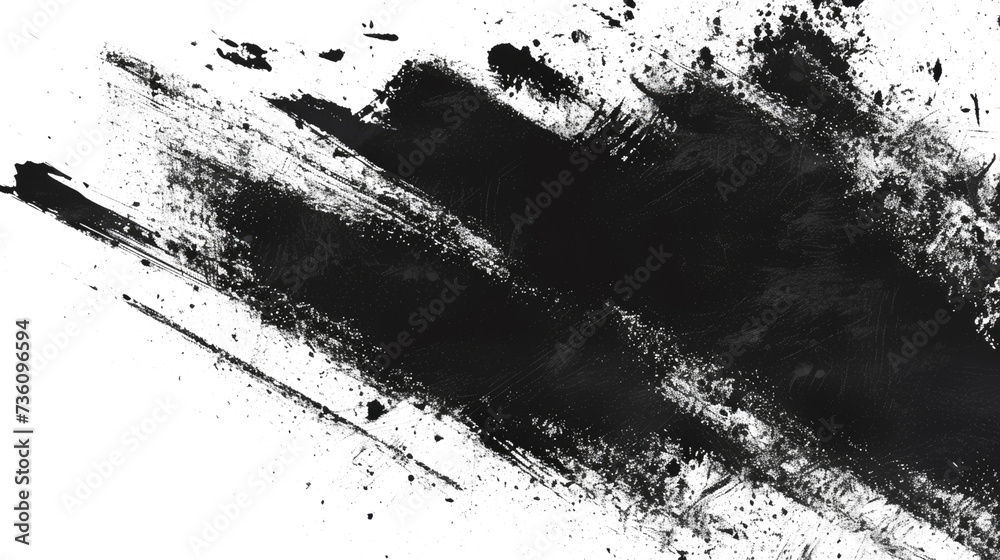 Naklejka premium black old grainy texture isolated on white or transparent png background