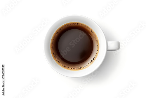 Coffee cup top view isolated on white background with clipping path