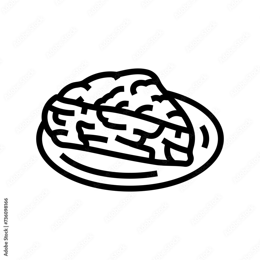 tortilla espanola spanish cuisine line icon vector. tortilla espanola spanish cuisine sign. isolated contour symbol black illustration tortilla espanola spanish cuisine line icon vector. tortilla espanola spanish cuisine sign. isolated contour symbol black illustration