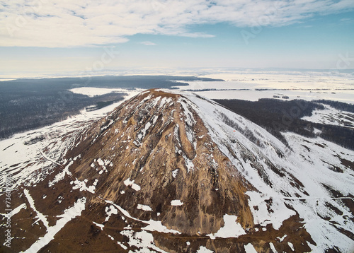 Aerial Photo of a pearl Bashkortostan - Toratau, Tra-Tau winter season. photo