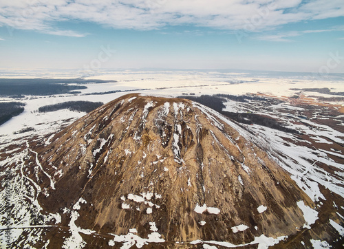 Aerial Photo of a pearl Bashkortostan - Toratau, Tra-Tau winter season. photo