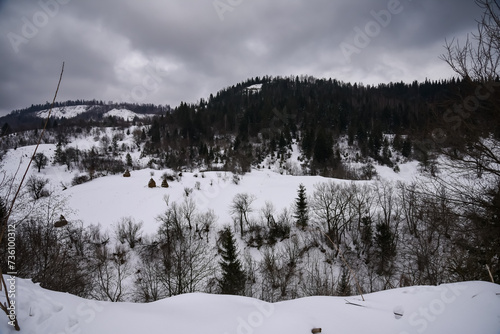 Winter landscape in the Ukrainian Carpathians