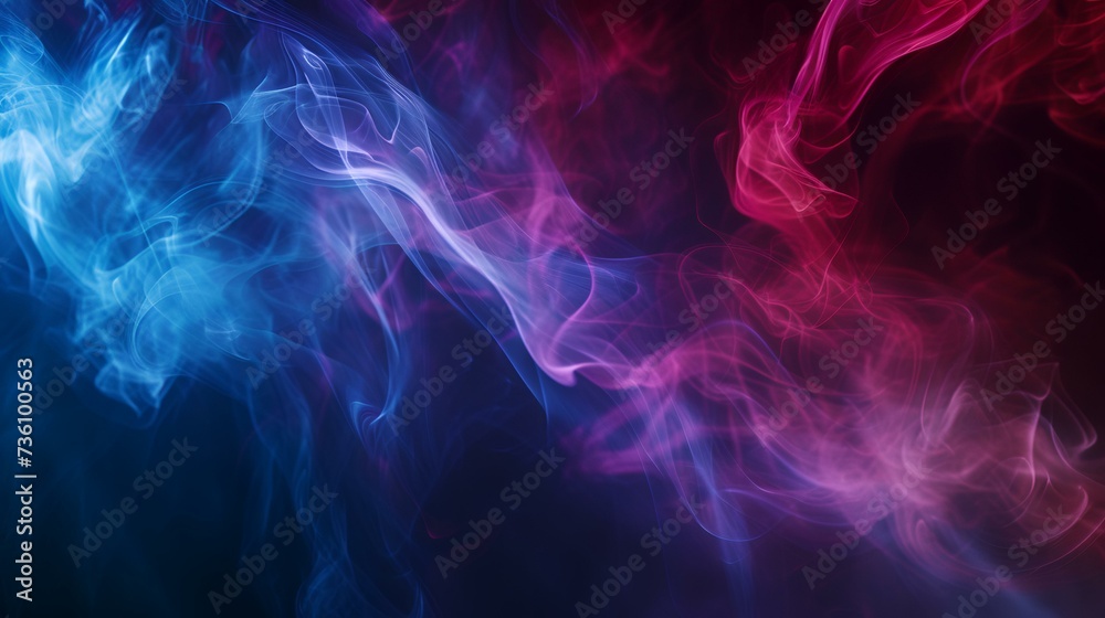 Abstract colorful smoke on a dark background