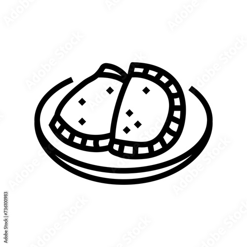 empanadas spanish cuisine line icon vector. empanadas spanish cuisine sign. isolated contour symbol black illustration