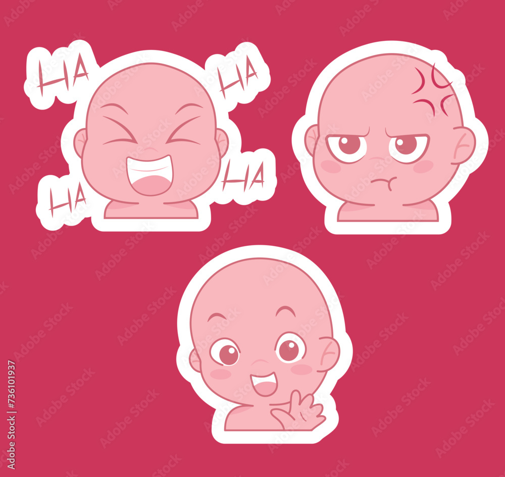 Cute cartoon expression emoji character vector design art for stickers Cute cartoon expression emoji character vector design art for stickers