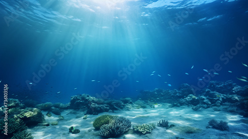 underwater photo blue background © Ashley