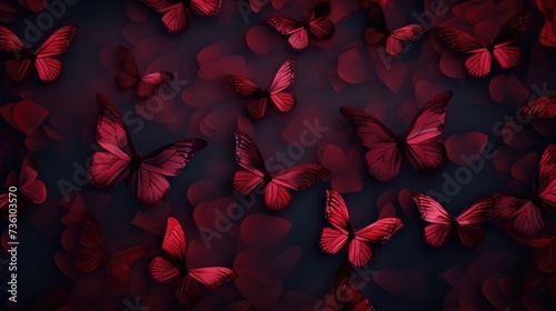 Background with butterflies in Maroon color.