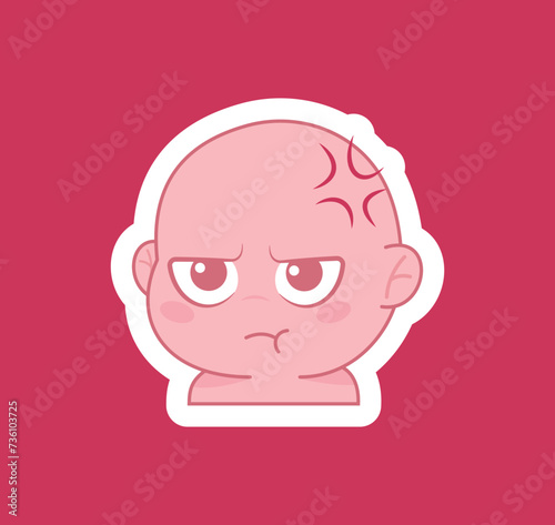 Cute cartoon expression emoji character vector design art for stickers