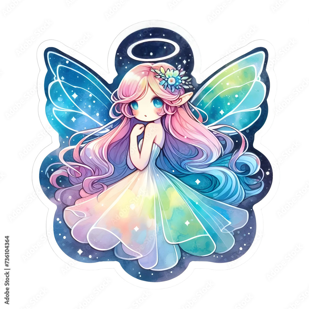 Watercolor Cute Ethereal Fairies Watercolor Cute Ethereal Fairies