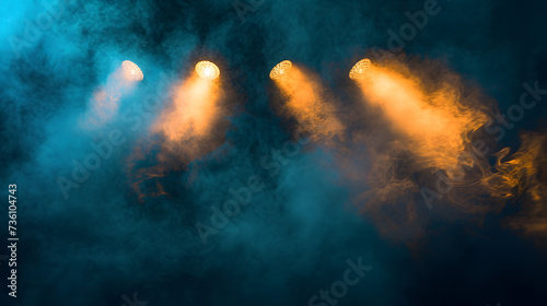 Group of Lights Illuminating a Stage