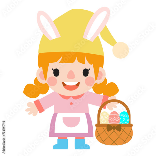 Happy Easter gnomes with bunny rabbit ears, Cute gnomes wearing bunny ears, Easter and spring,