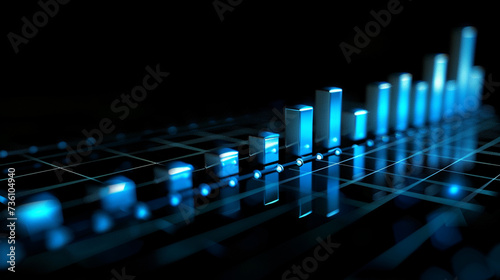 Dark Background With Blue Lights and Bars