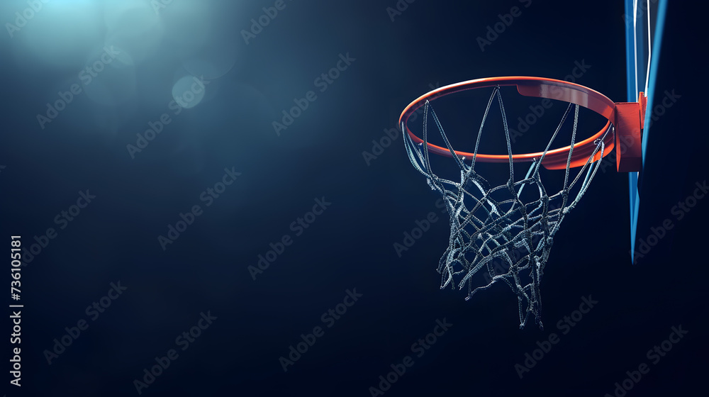 Basketball Going Through the Rim of a Basketball Hoop