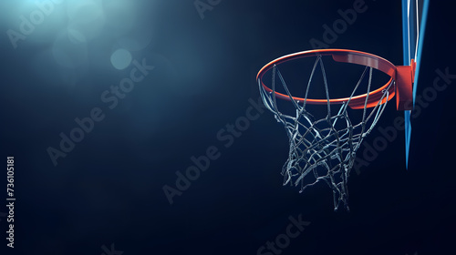 Basketball Going Through the Rim of a Basketball Hoop © Ilugram