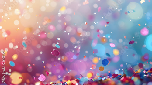 Blurry Photo of Colorful Confetti Celebration © Ilugram