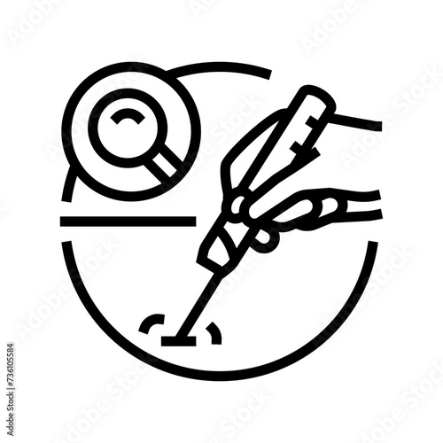 biopsy surgery doctor line icon vector. biopsy surgery doctor sign. isolated contour symbol black illustration