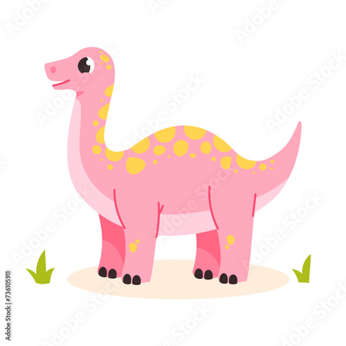 Cute dinosaur vector  cartoon illustration isolated on white background