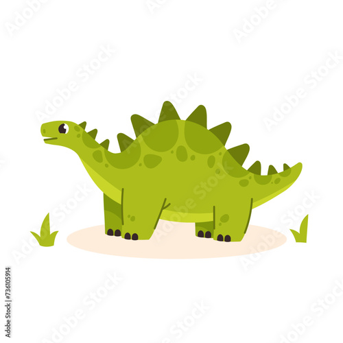 Cute dinosaur vector  cartoon illustration isolated on white background