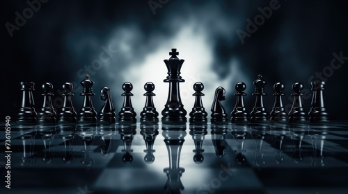 Background with chess pieces in Black color.