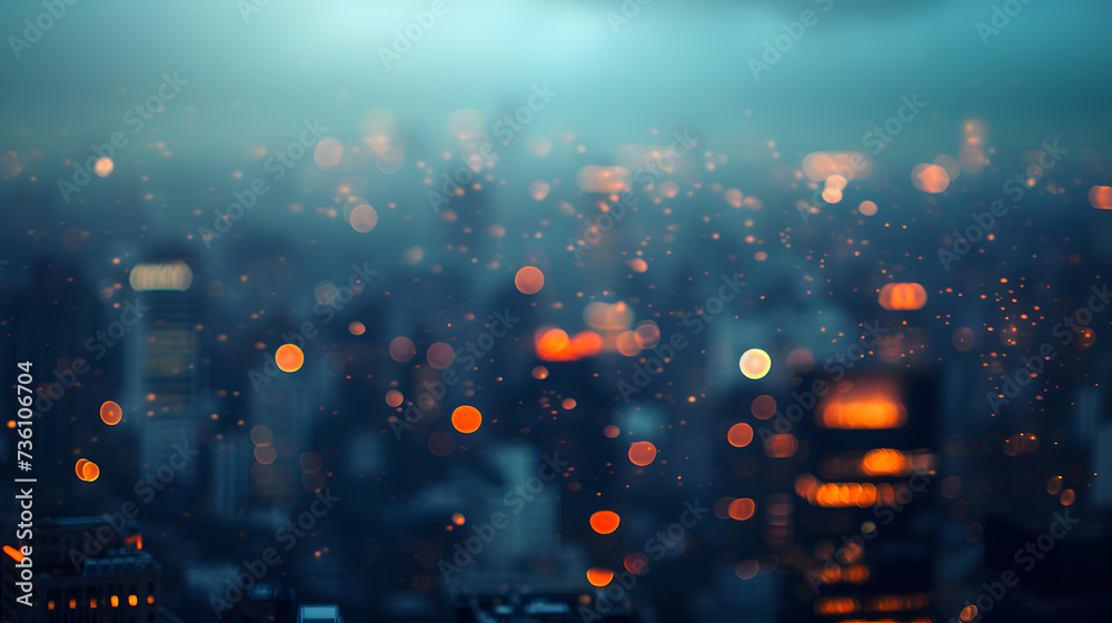 Blurry Nighttime Cityscape