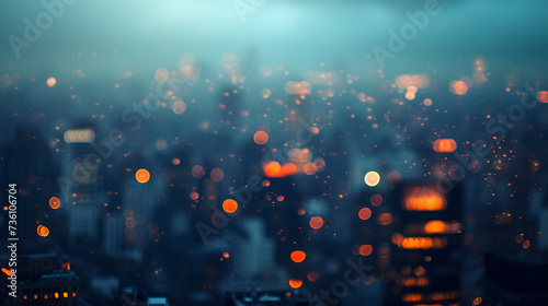 Blurry Nighttime Cityscape